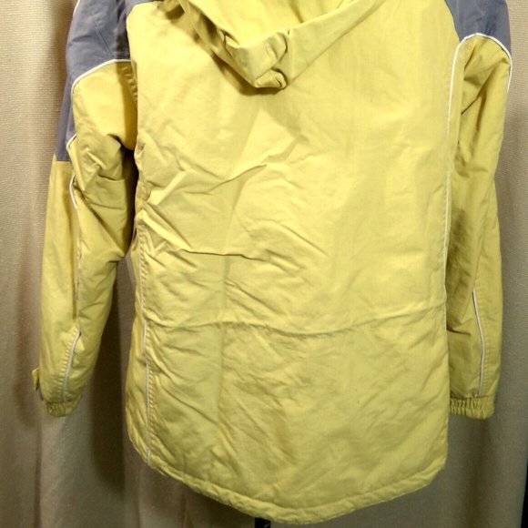 CABELA'S Winter Ski Parka Jacket women M Yellow Gray Canvas Weatherproof Coat - Picture 9 of 10